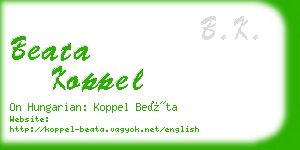 beata koppel business card